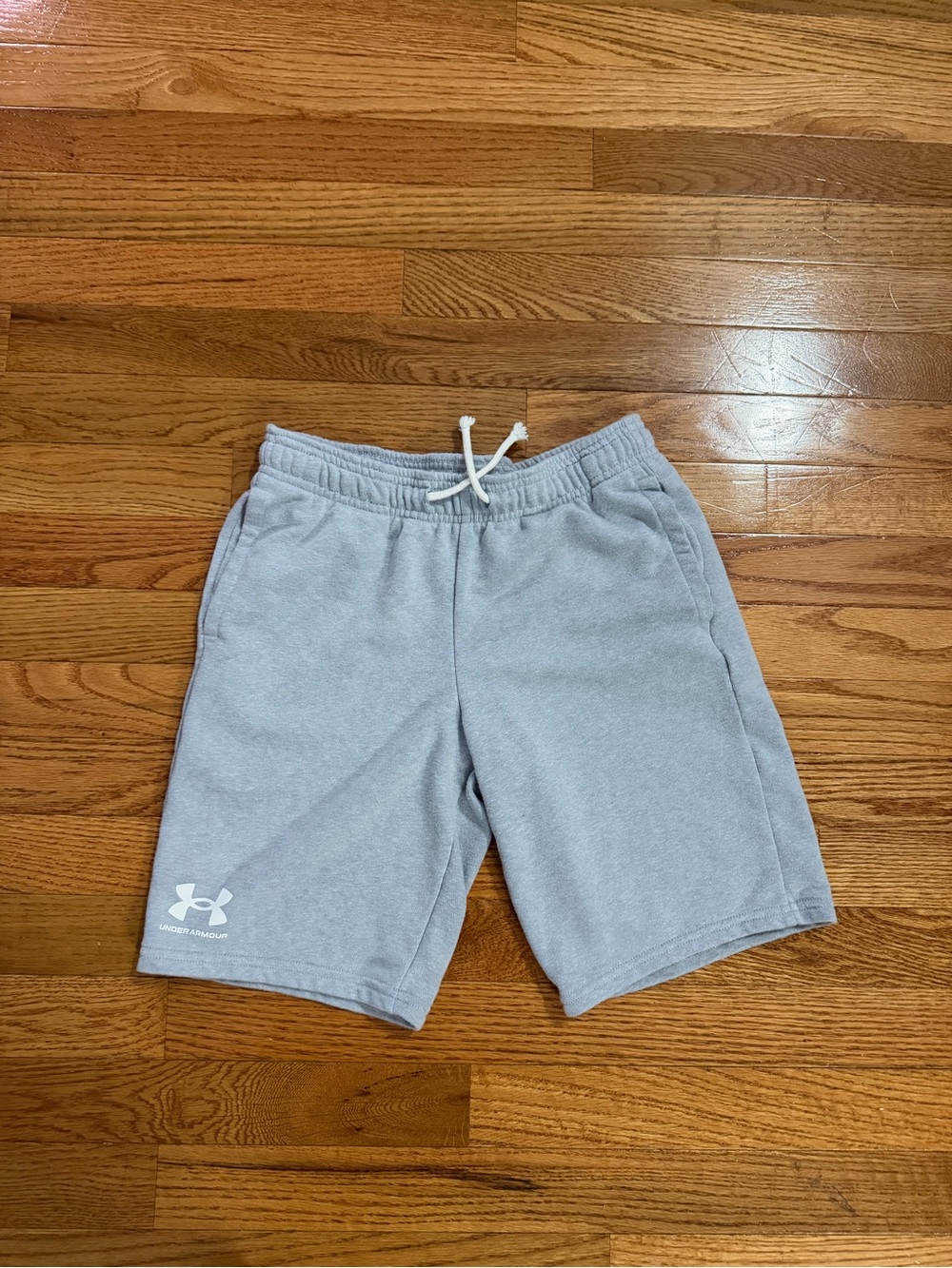 Under armour terry shorts youth large gray